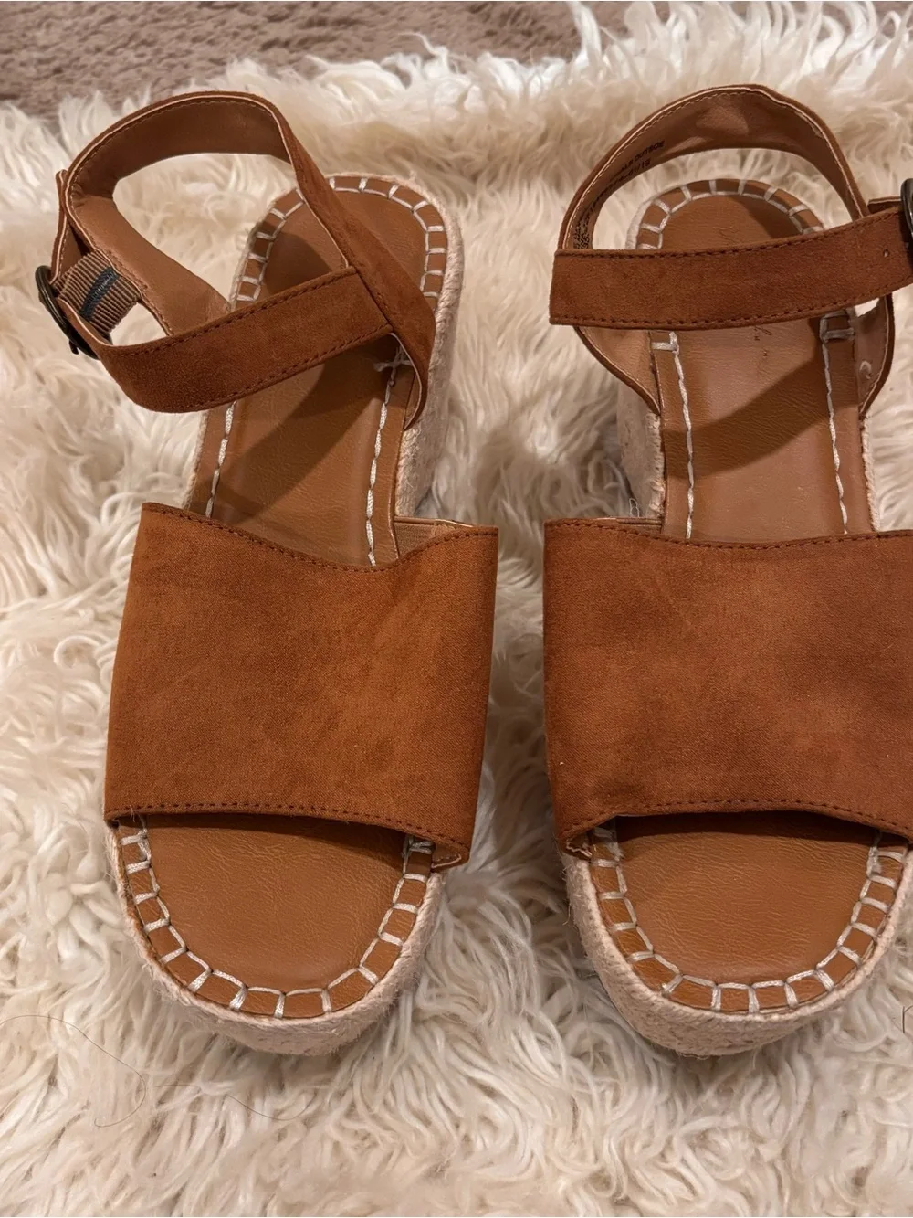 Universal Thread Brown Suede Espadrille Wedge Sandals